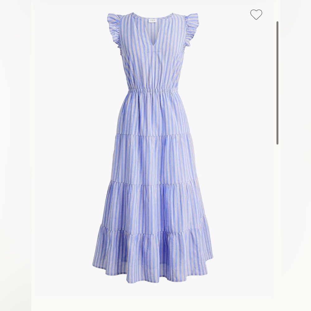 J. Crew Factory Ruffle sleeve Tiered Midi Dress